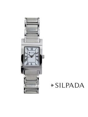 Silpada T1794 Stainless Steel Tank Style Watch Roman Dial 2009 Catalog